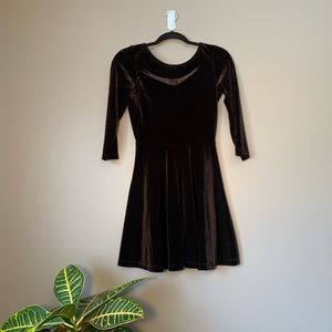 American Apparel Velvet Backless Skater Dress